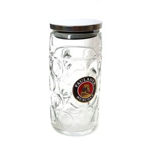 Paulaner München Glass Growler With Handle and Lid